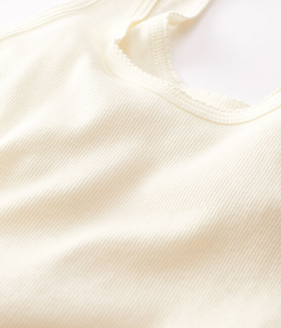 Women's wool and cotton blend tank top MARSHMALLOW white