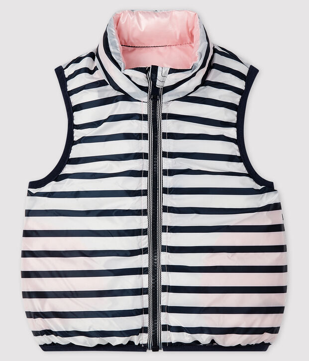 Baby's reversible puffer jacket pink