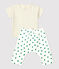 Babies' Organic Fleece Plant Print Clothing - 2-Piece Set MONTELIMAR beige/MULTICO white