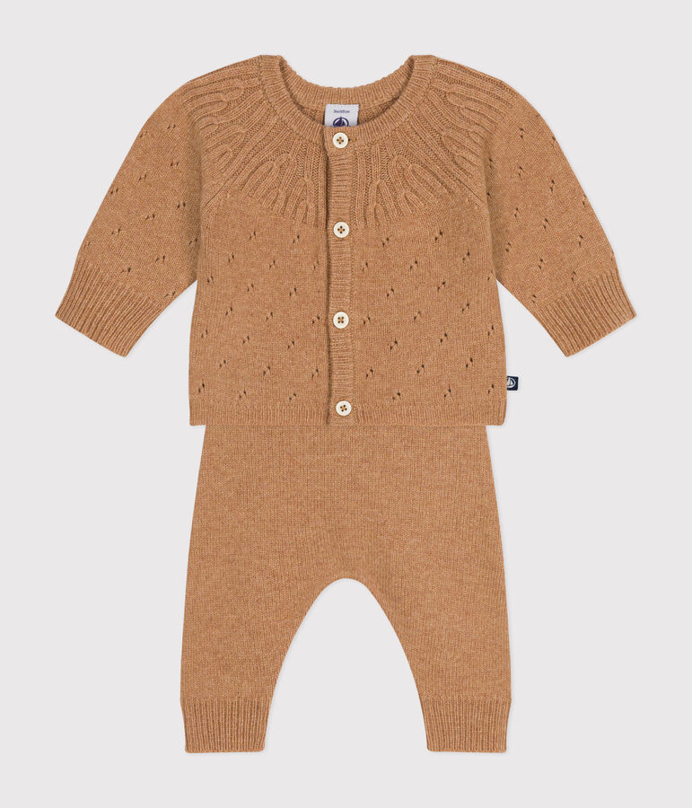 Babies' 2-piece knitwear set brown