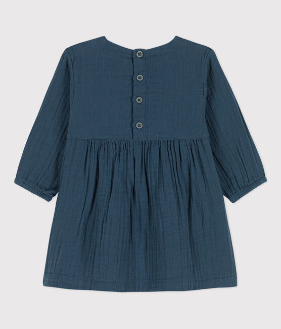 Babies' Long-Sleeved Cotton Gauze Dress DUCKY