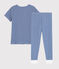 Boys' Blue Pinstriped Cotton Pyjamas SURF blue/MARSHMALLOW white