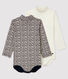 Pack of 2 long-sleeved bodysuits for baby girls
