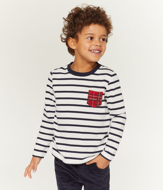 Boys' Long-Sleeved T-shirt white/blue