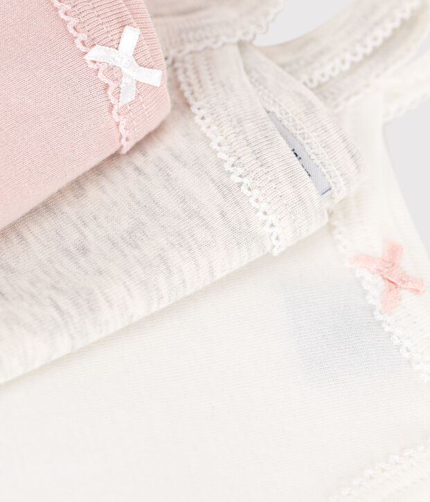 Babies' strappy plain cotton bodies - 3-Pack multicolor