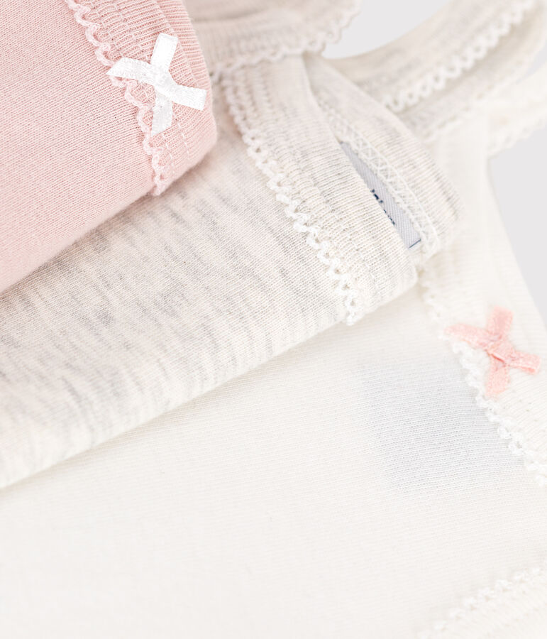 Babies' strappy plain cotton bodies - 3-Pack multicolor