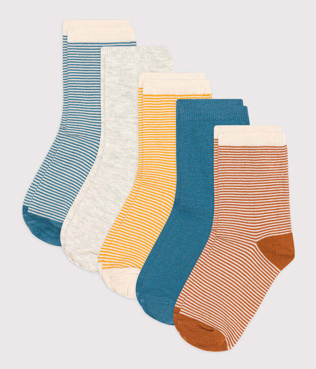 Children's Unisex Pinstriped Socks - 5-Pack multicolor