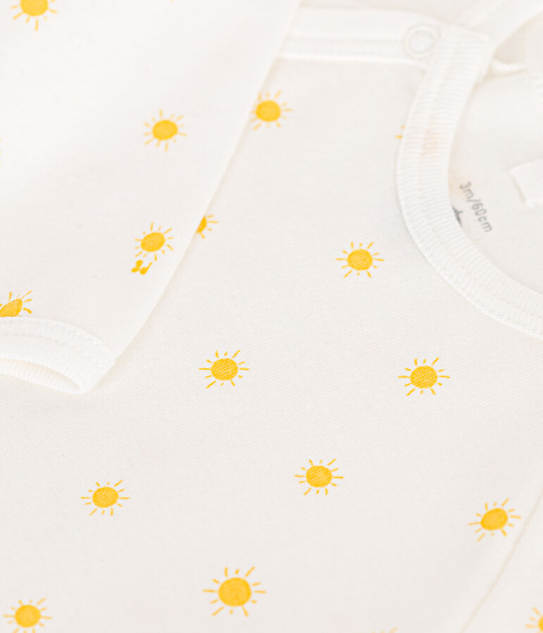 Babies' Cotton Pyjamas white/yellow