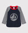 Baby boy's colourblock t-shirt SMOKING blue/MARSHMALLOW white