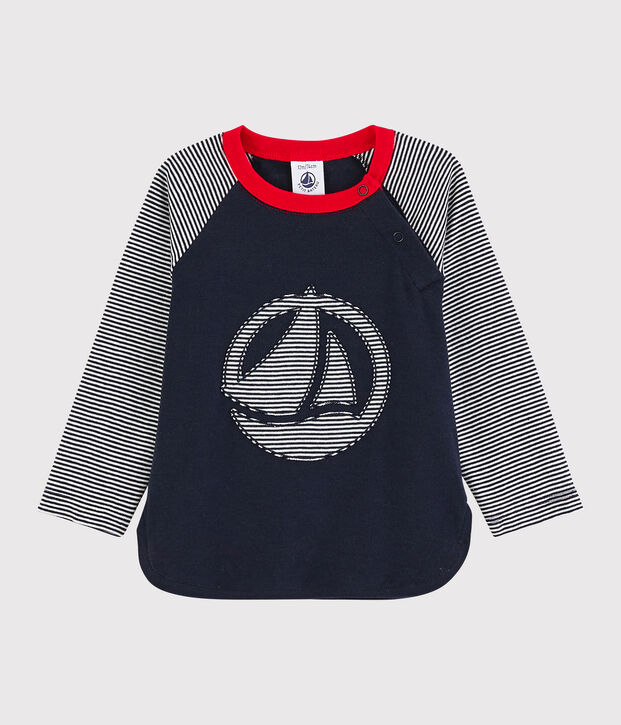 Baby boy's colourblock t-shirt blue/white