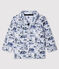 Baby boys' printed fleece sweatshirt POUSSIERE grey/SMOKING blue