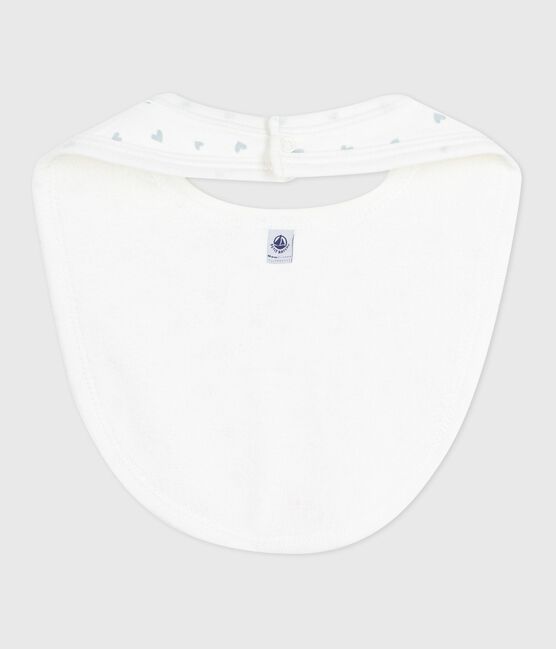 Newborn's printed cotton bib MARSHMALLOW blue/GOMME white