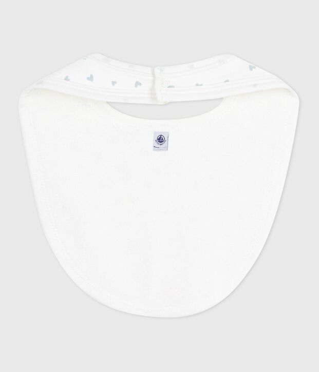 Newborn's printed cotton bib white/blue