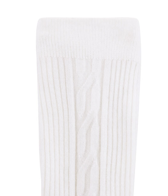Girls' Warm Tights MARSHMALLOW white