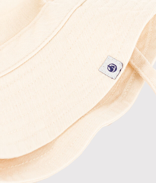 Babies' Plain Denim Bucket Hat Ecru