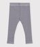 Babies' cotton leggings with stripes blue/white