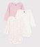 Pack of babies' long-sleeved heart-print cotton bodies variante 1