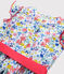 Girls' Short-Sleeved Poplin Dress MARSHMALLOW white/MULTICO white