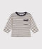 Babies' Long-Sleeved Jersey T-Shirt AVALANCHE white/SMOKING blue