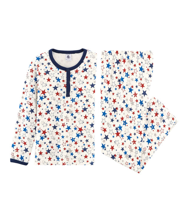 Boys' Tube Knit Pyjamas white/multicolor