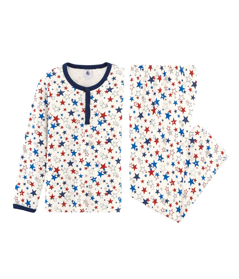Boys' Tube Knit Pyjamas white/multicolor
