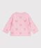 Babies' cotton cardigan with a heart pattern pink