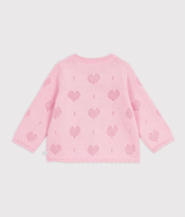 Babies' cotton cardigan with a heart pattern MARQUISE
