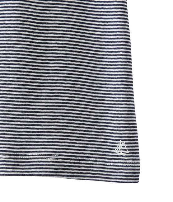 Girls' striped T-shirt SMOKING blue/LAIT white
