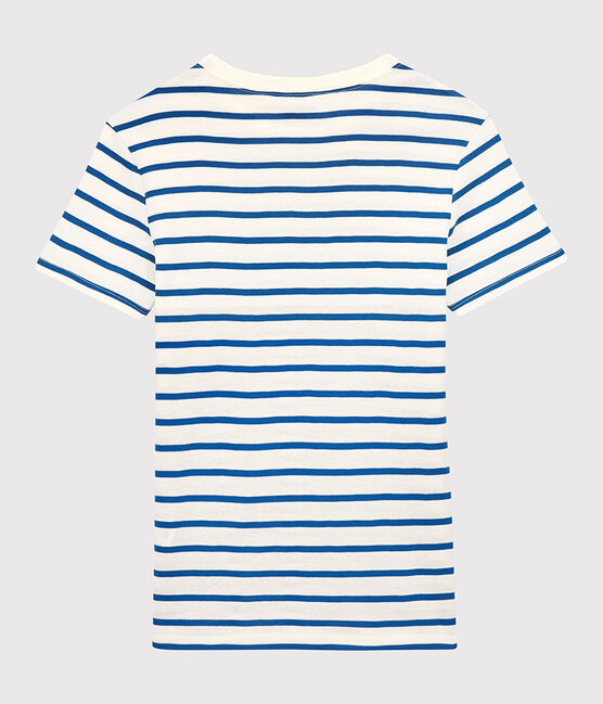 Women's Iconic Organic Cotton Round Neck T-Shirt MARSHMALLOW white/DELFT blue