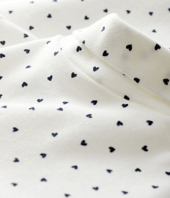 Babies' Long-Sleeved Roll-Neck Bodysuit MARSHMALLOW white/SMOKING blue