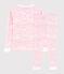 Boys' Pink Wavy Print Snugfit Cotton Pyjamas MARSHMALLOW white/GRETEL pink