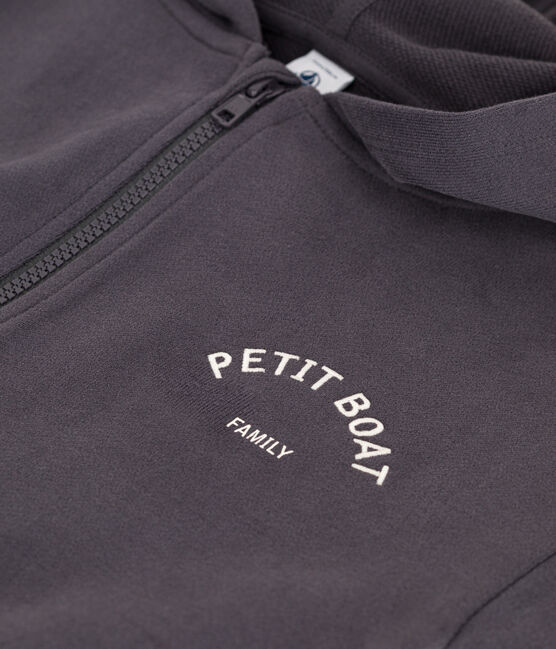 Boys' Zip-Up Hoodie Petit Boat DUMBO grey