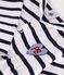 Babies' cotton dress with long sleeves and Breton stripes white/blue