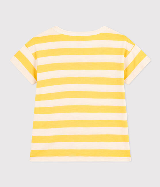 Boys' Striped Slub Jersey T-shirt NECTAR yellow/AVALANCHE