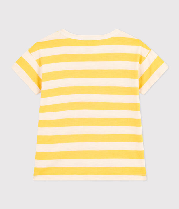 Boys' Striped Slub Jersey T-shirt yellow/ecru