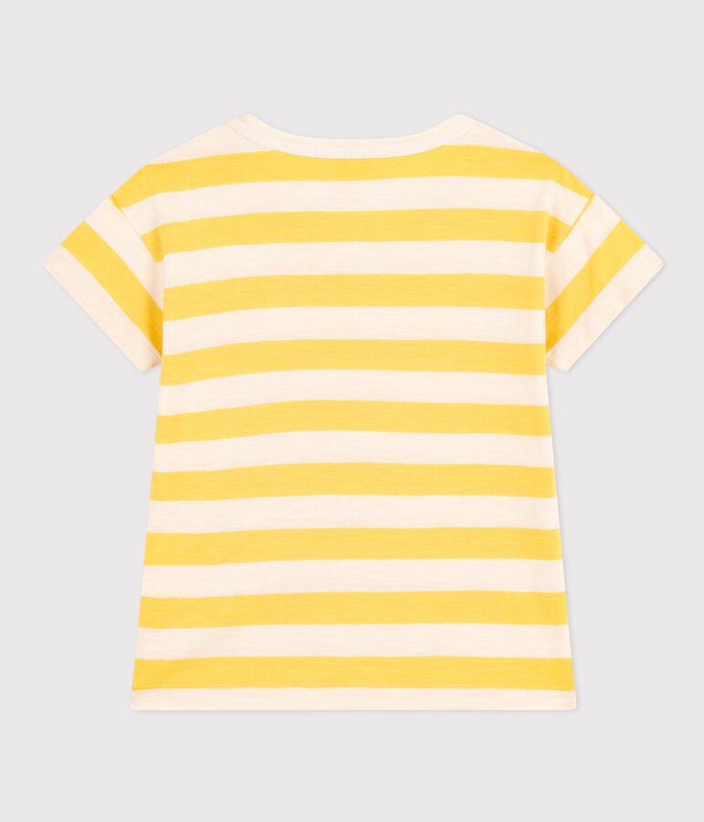 Boys' Striped Slub Jersey T-shirt yellow/ecru