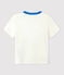Babies' Short-Sleeved Cotton T-Shirt With Sailor Motif MARSHMALLOW white