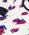 Junior cotton pyjamas with a printed boat motif MARSHMALLOW white/MULTICO white