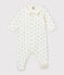Baby boy's Bodyjama in print cotton velour MARSHMALLOW white/MULTICO white