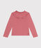 Girls long-sleeved ribbed T-shirt ROSEWOOD pink