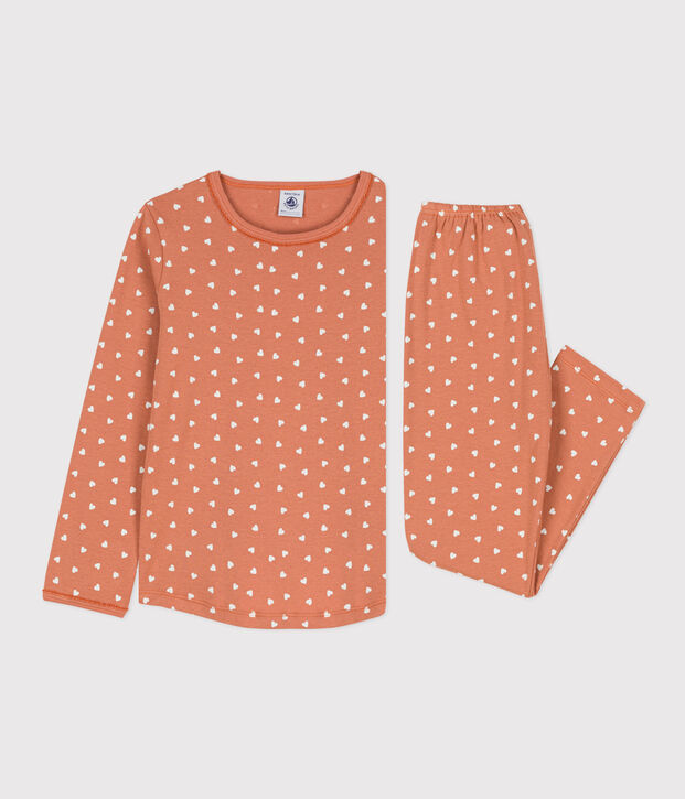 Girls' Heart Cotton Pyjamas pink/white