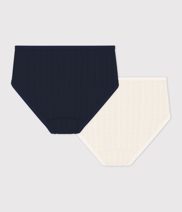 Pack of women's high-waisted cotton pants multicolor