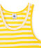 Women's vest top in heritage striped rib SHINE yellow/MARSHMALLOW white
