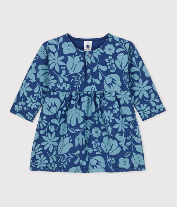 Babies' Long-Sleeved Patterned Quilted Tube Knit blue/blue