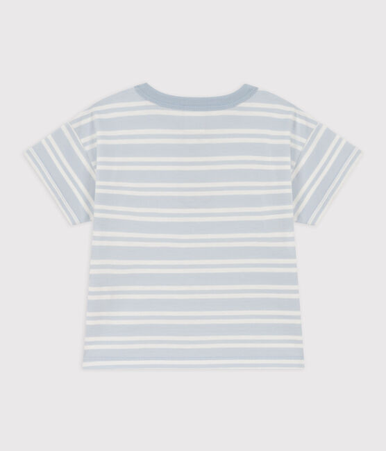 Babies' Short-Sleeved Striped Jersey T-Shirt GOMME /MARSHMALLOW