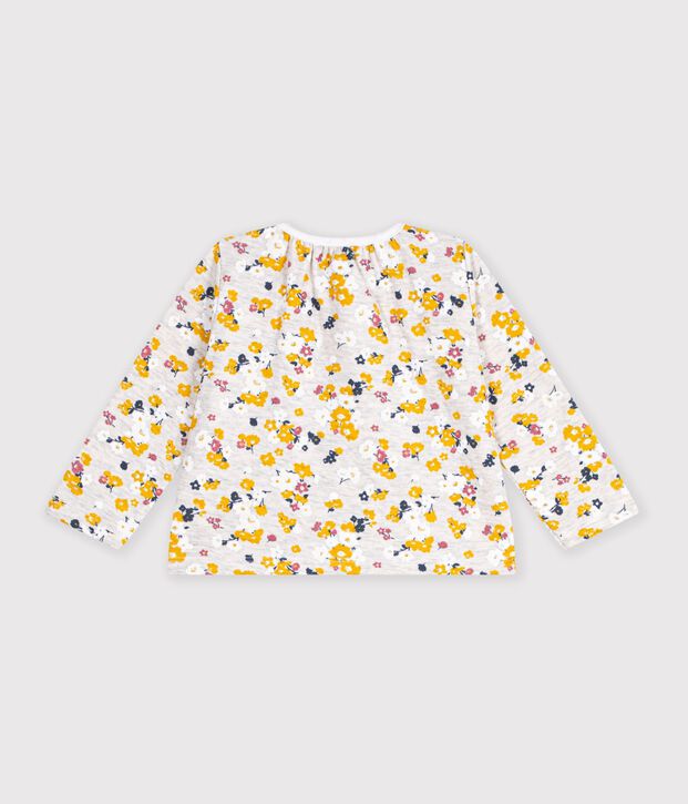 Baby girl's tubular knit cardigan beige/multicolor