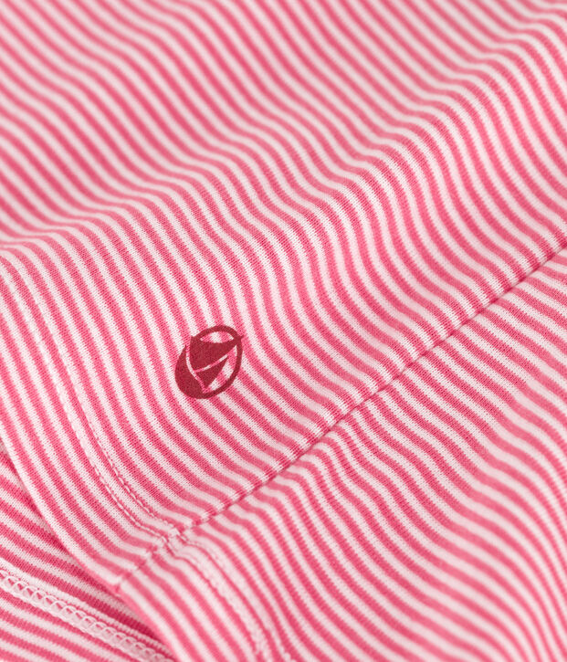 Women's iconic striped cotton T-Shirt pink/white