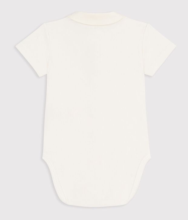 Babies' short-sleeved cotton body with embroidered details pink/pink