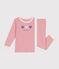 Children's long-sleeved plain cotton pyjamas CHARME pink