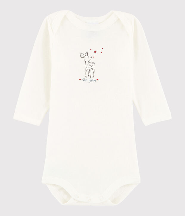 Baby Boys' Long-Sleeved Bodysuit Lait white